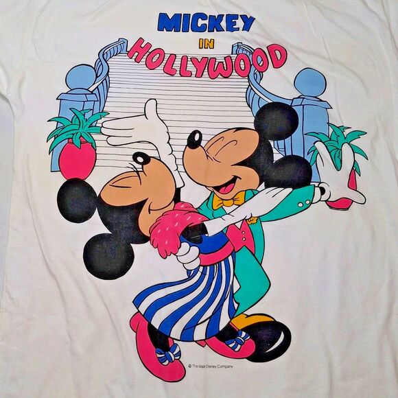 VTG With Tags Mickey In Hollywood One Size Disney T Shirt Minnie Mouse - Picture 1 of 10